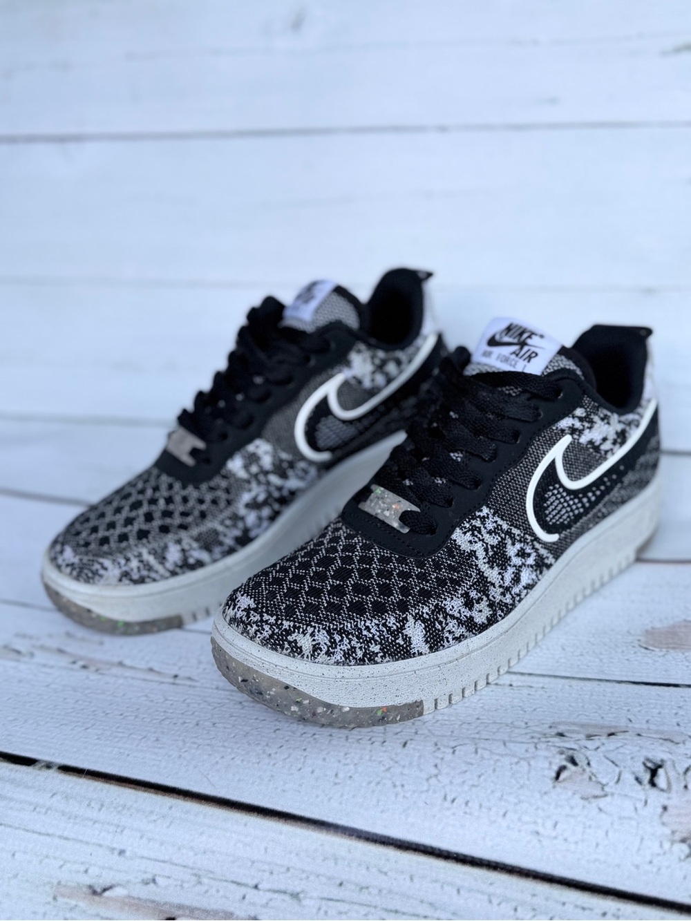 Nike Air Force 1 Crater Flyknit Low Top Sneakers DM0590-001 Size 6.5